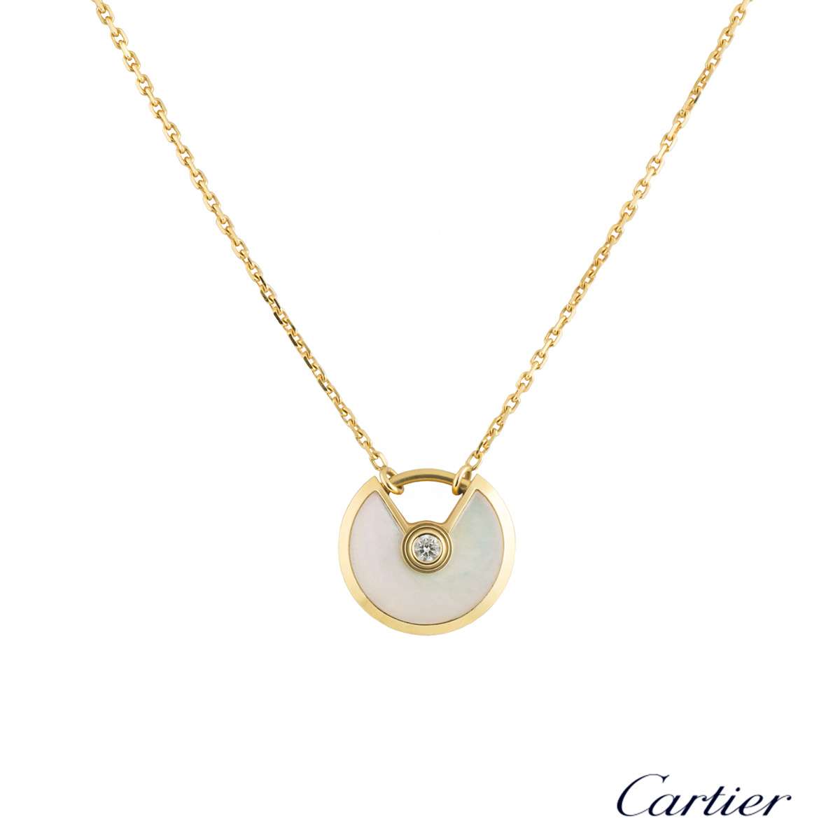 cartier necklace mother of pearl